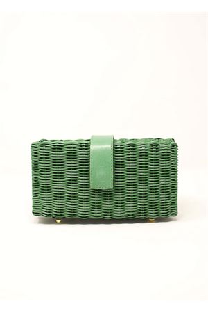 clutch in midollino verde Laboratorio Capri | 171VERDE